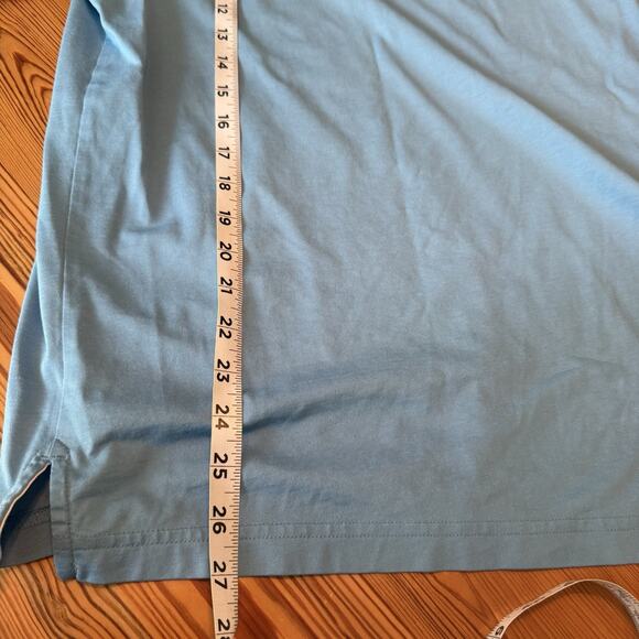 Travis Mathew Polo Men’s Small Blue Stripe Regular Fit SS Performance Golf - Picture 10 of 11